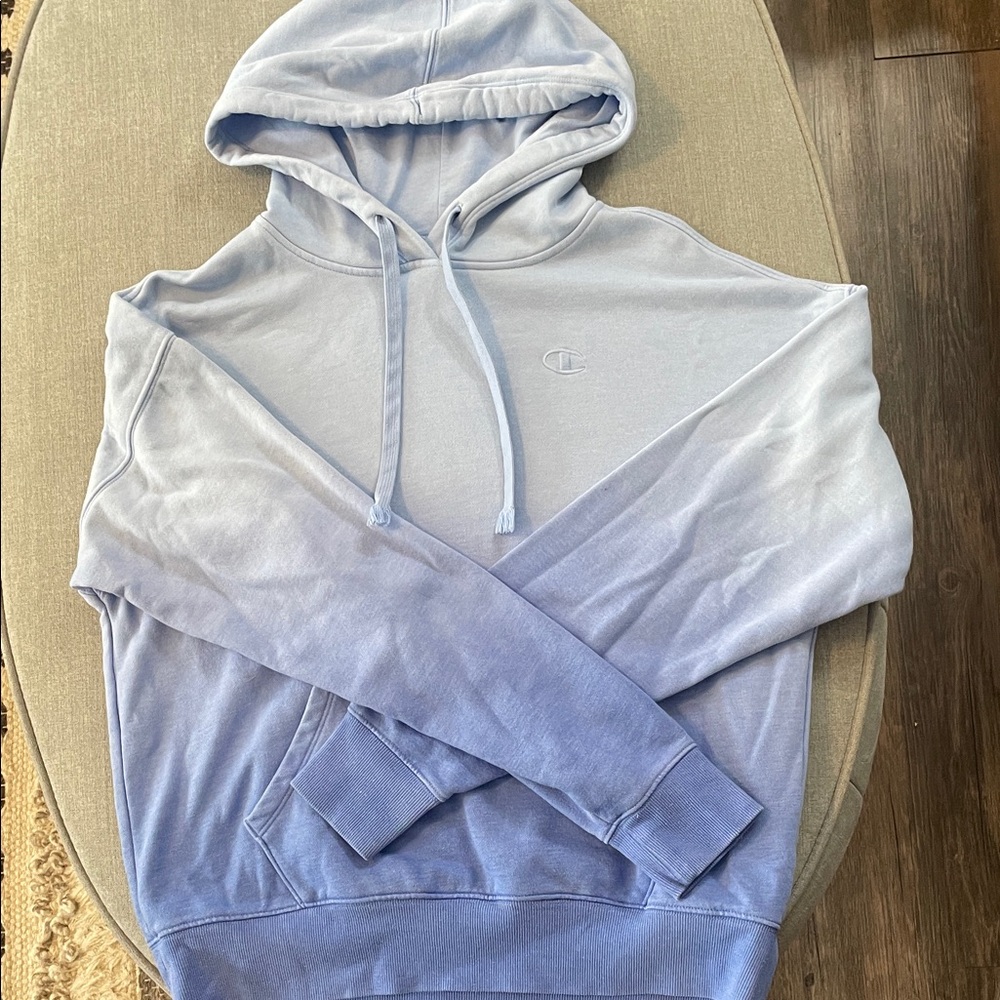 Champion Women's Light Blue Ombre Hoodie